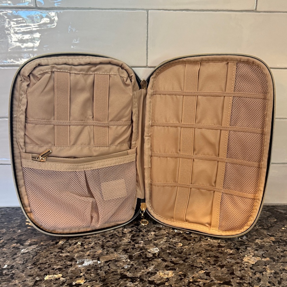 BagSmart Pink Travel Organizer Case – Quilted Multi-Compartment Storage